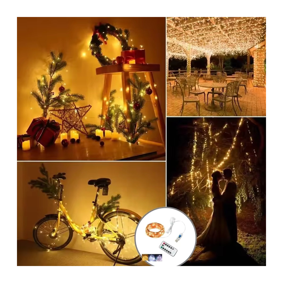 OKAL RED EAST USB LED Fairy Lights mit 8 Modi und Fernbedienung, wasserdichte Kupferdraht-Lichterkette für Weihnachts- und Partydekoration - Bild 2