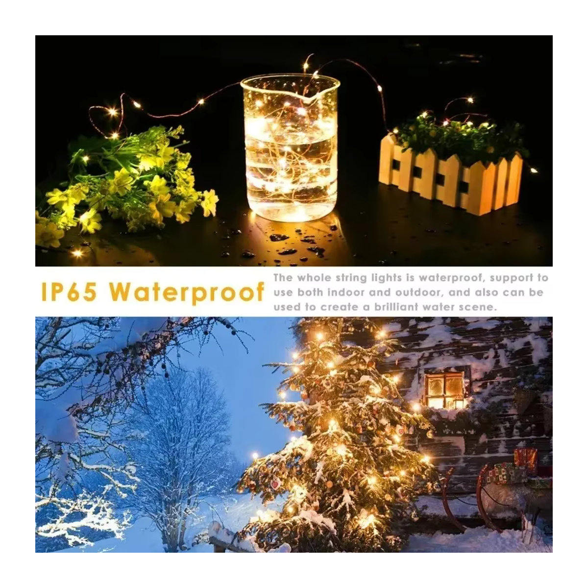 OKAL RED EAST USB LED Fairy Lights mit 8 Modi und Fernbedienung, wasserdichte Kupferdraht-Lichterkette für Weihnachts- und Partydekoration - Bild 4