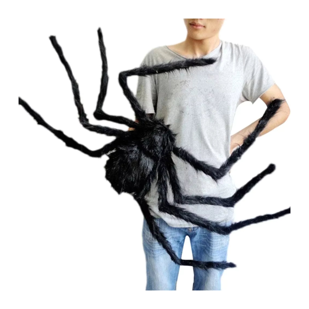 Okumo Gruselige Halloween Spinne in Schwarz für Outdoor Dekoration, Größe: 30 bis 200 cm - Bild 2