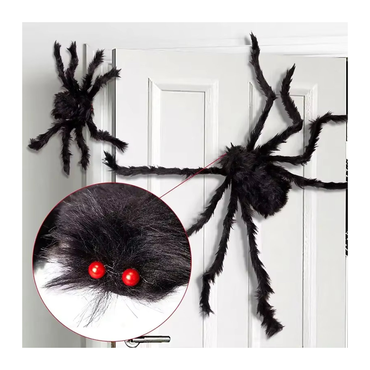 Okumo Gruselige Halloween Spinne in Schwarz für Outdoor Dekoration, Größe: 30 bis 200 cm - Bild 5