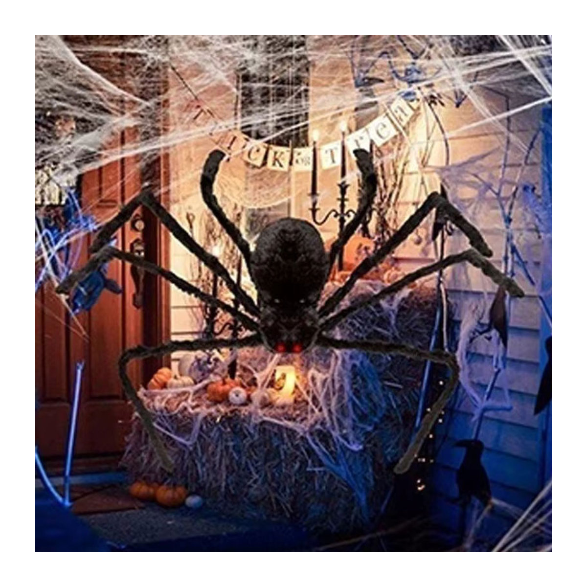 Okumo Halloween Dekoration Schwarze Spinne als realistisches Horror-Requisit für Partys und Außenbereiche - Bild 3