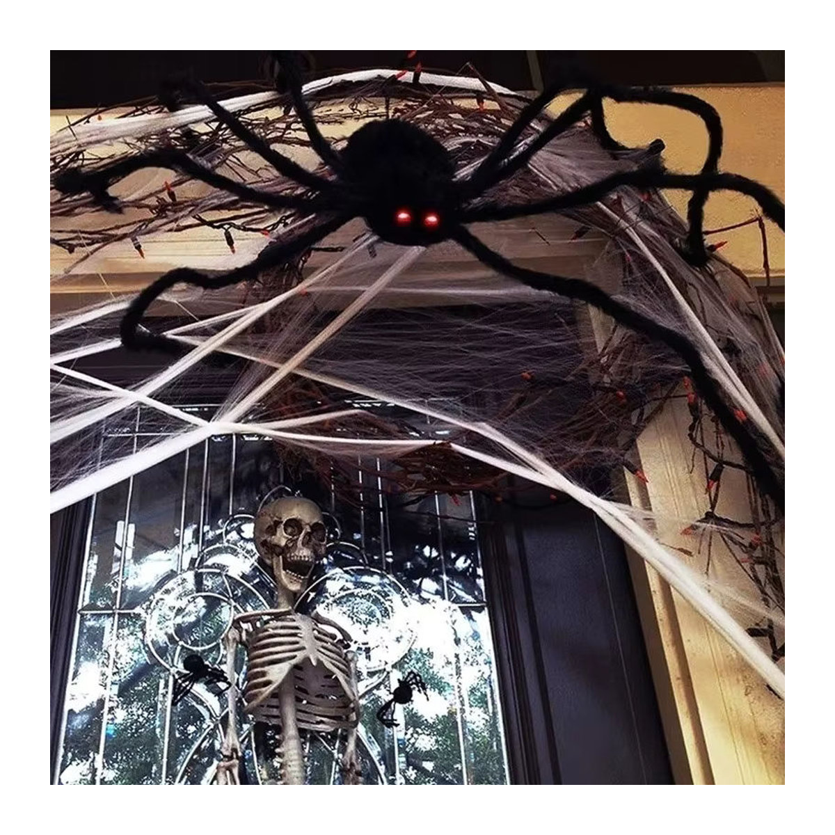 Okumo Halloween Dekoration Schwarze Spinne als realistisches Horror-Requisit für Partys und Außenbereiche - Bild 4