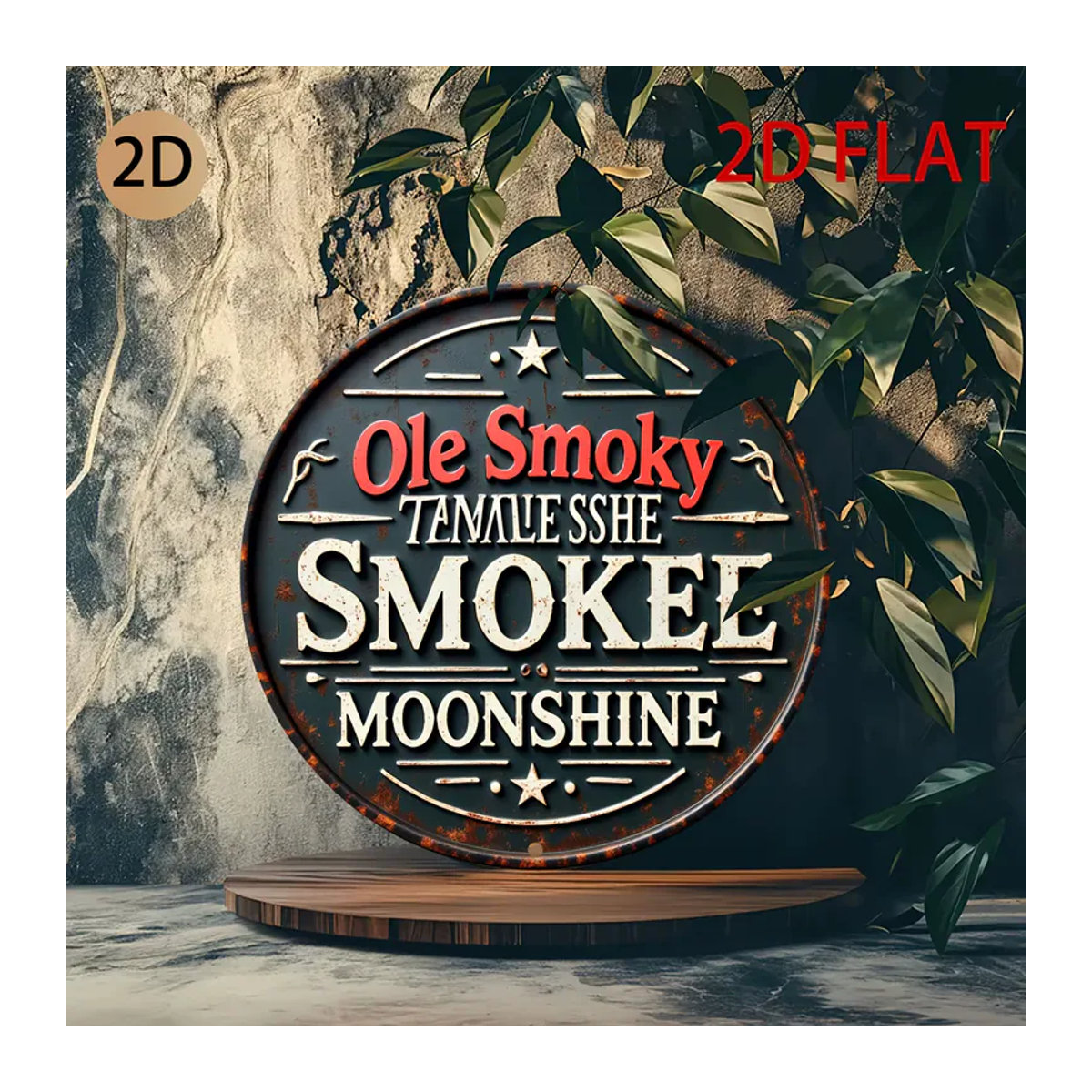 Ole Smoky Tennessee Moonshine Metall-Blechschild Wanddekoration im Vintage-Stil, Schwarz, Durchmesser: 30 cm - Bild 4