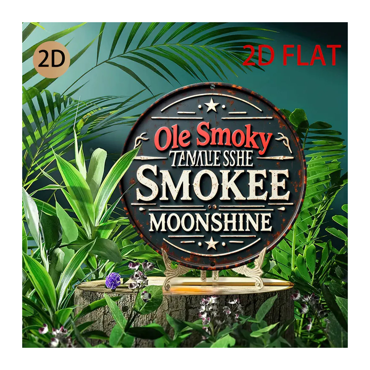 Ole Smoky Tennessee Moonshine Metall-Blechschild Wanddekoration im Vintage-Stil, Schwarz, Durchmesser: 30 cm - Bild 5