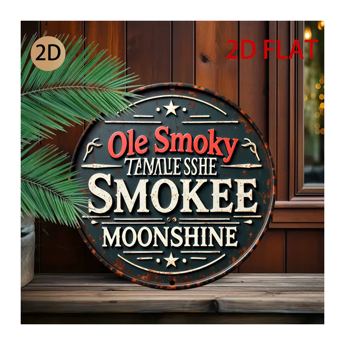 Ole Smoky Tennessee Moonshine Metall-Blechschild Wanddekoration im Vintage-Stil, Schwarz, Durchmesser: 30 cm - Bild 6