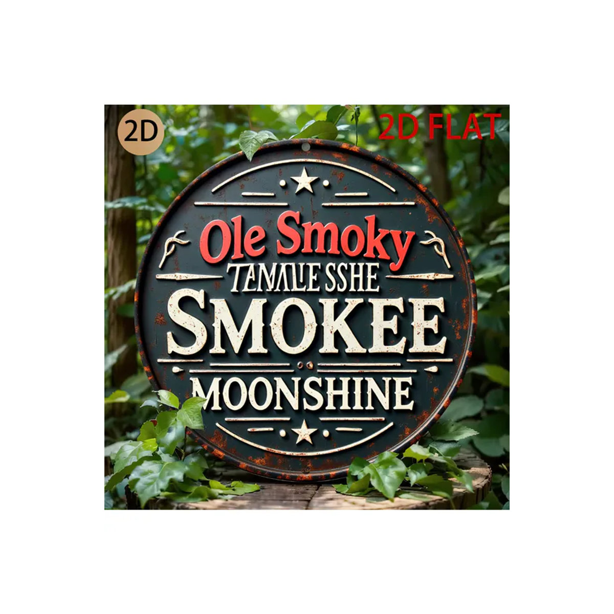 Ole Smoky Tennessee Moonshine Metall-Blechschild Wanddekoration im Vintage-Stil, Schwarz, Durchmesser: 30 cm - Bild 7