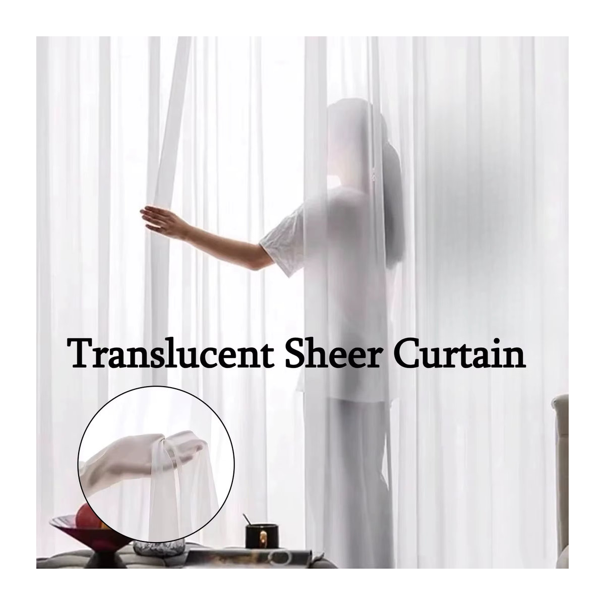 OLOEY Tüll-Vorhang Weiß, superweiche Voile-Gardine für Schlafzimmer und Wohnzimmer zur Fensterdekoration - Bild 4