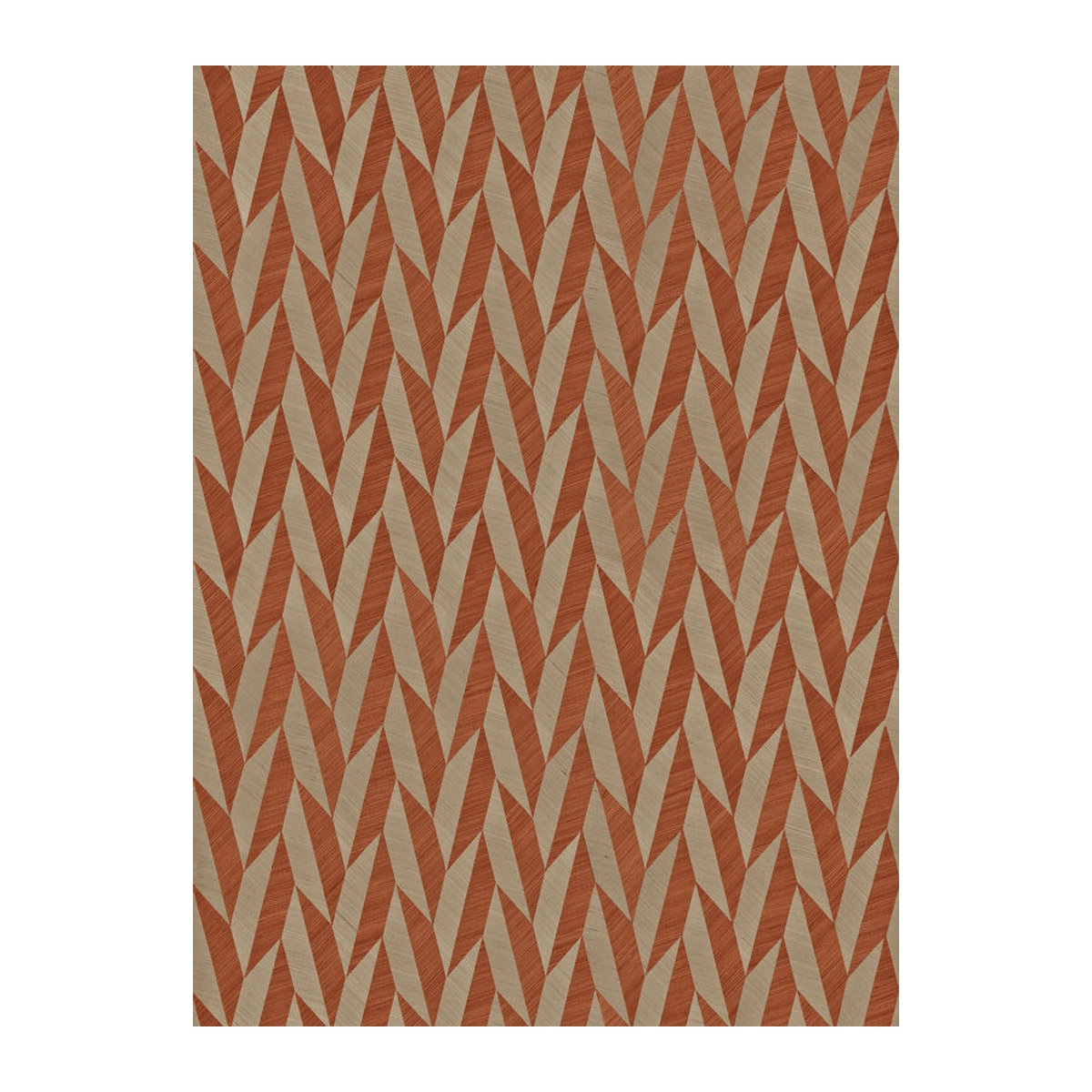 Omexco Tapete Foliage VIR9004 in Orange und Beige mit geometrischem Design und Sisal-Struktur - Bild 3