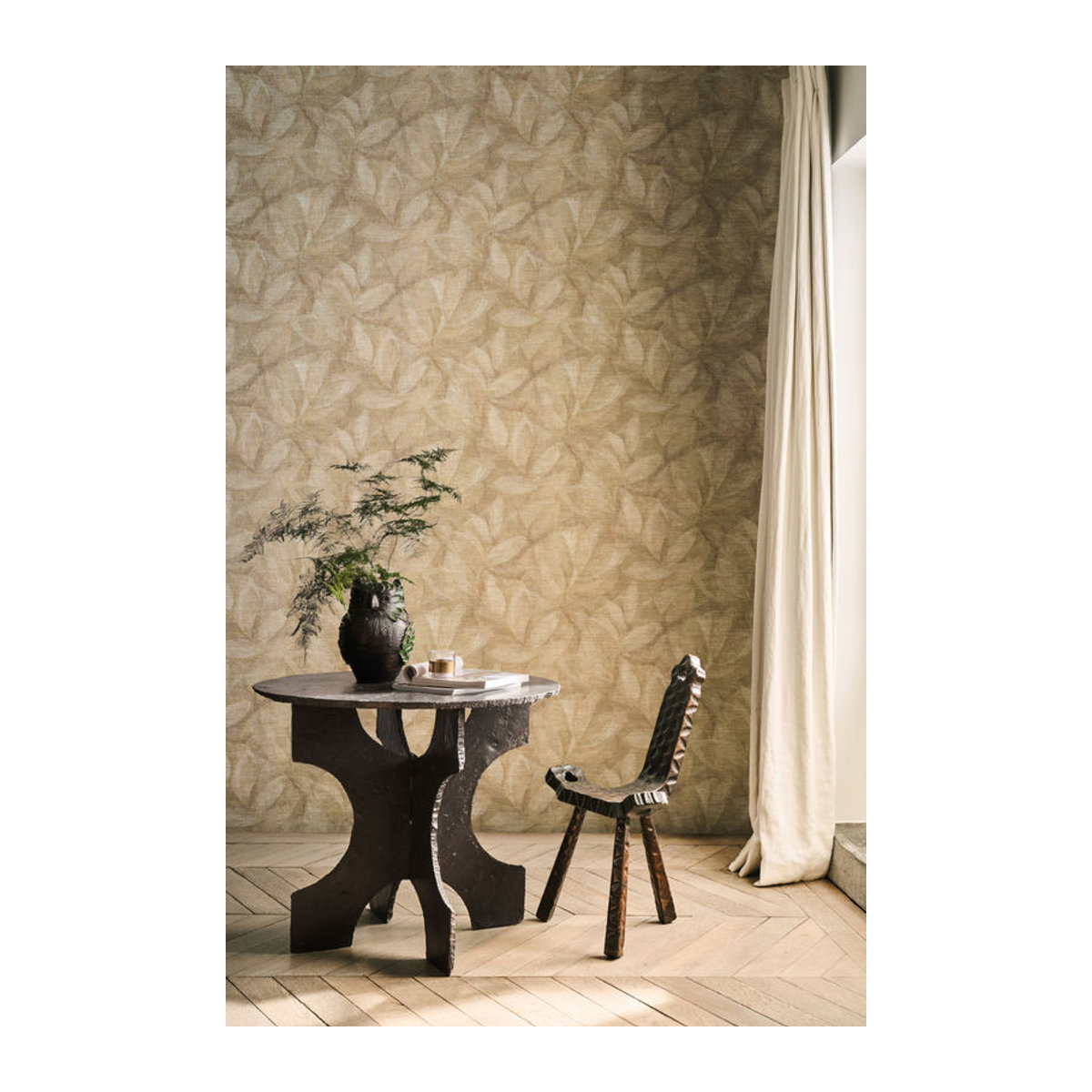 Omexco Tapete Hierbas OAS201 in Beige und Braun mit abstraktem modernem Design aus Papier - Bild 1