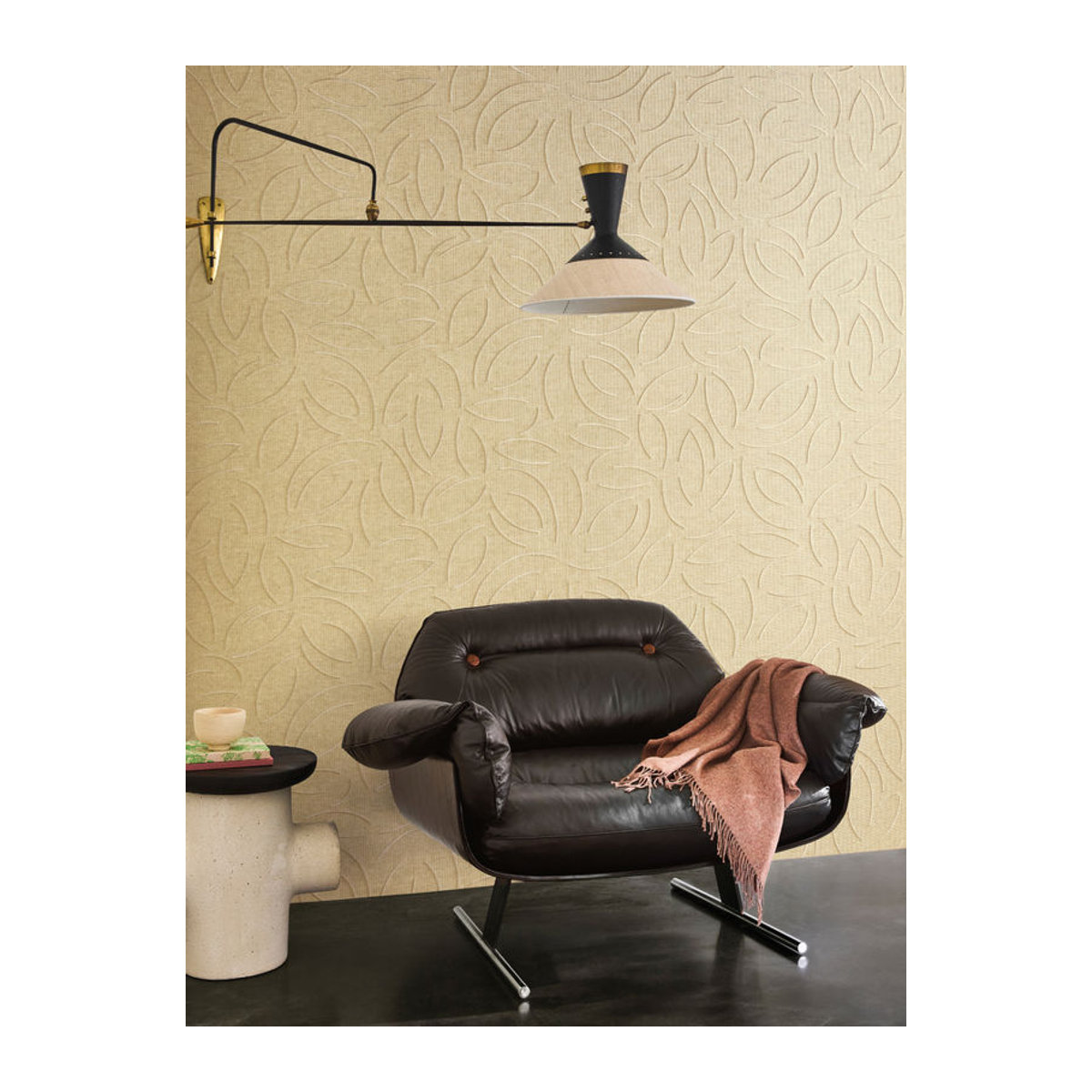 Omexco Tapete Verano OAS222 beige mit floralem Design aus Papier - Bild 1