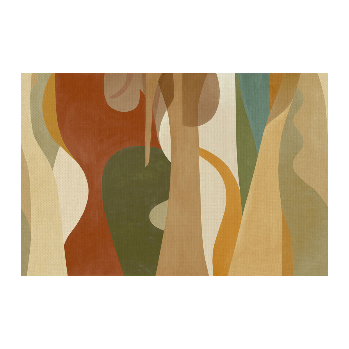Omexco Wandbild Alegre OAS211 – Abstraktes geometrisches Design in Beige, Grün und Braun auf Papier - Bild 1