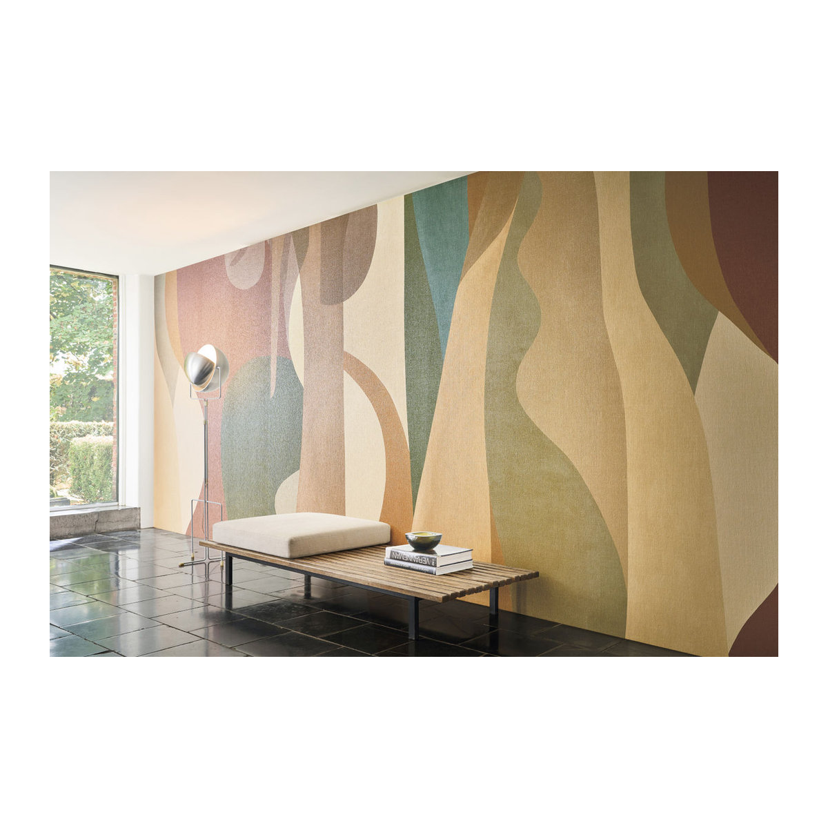 Omexco Wandbild Alegre OAS211 – Abstraktes geometrisches Design in Beige, Grün und Braun auf Papier - Bild 2