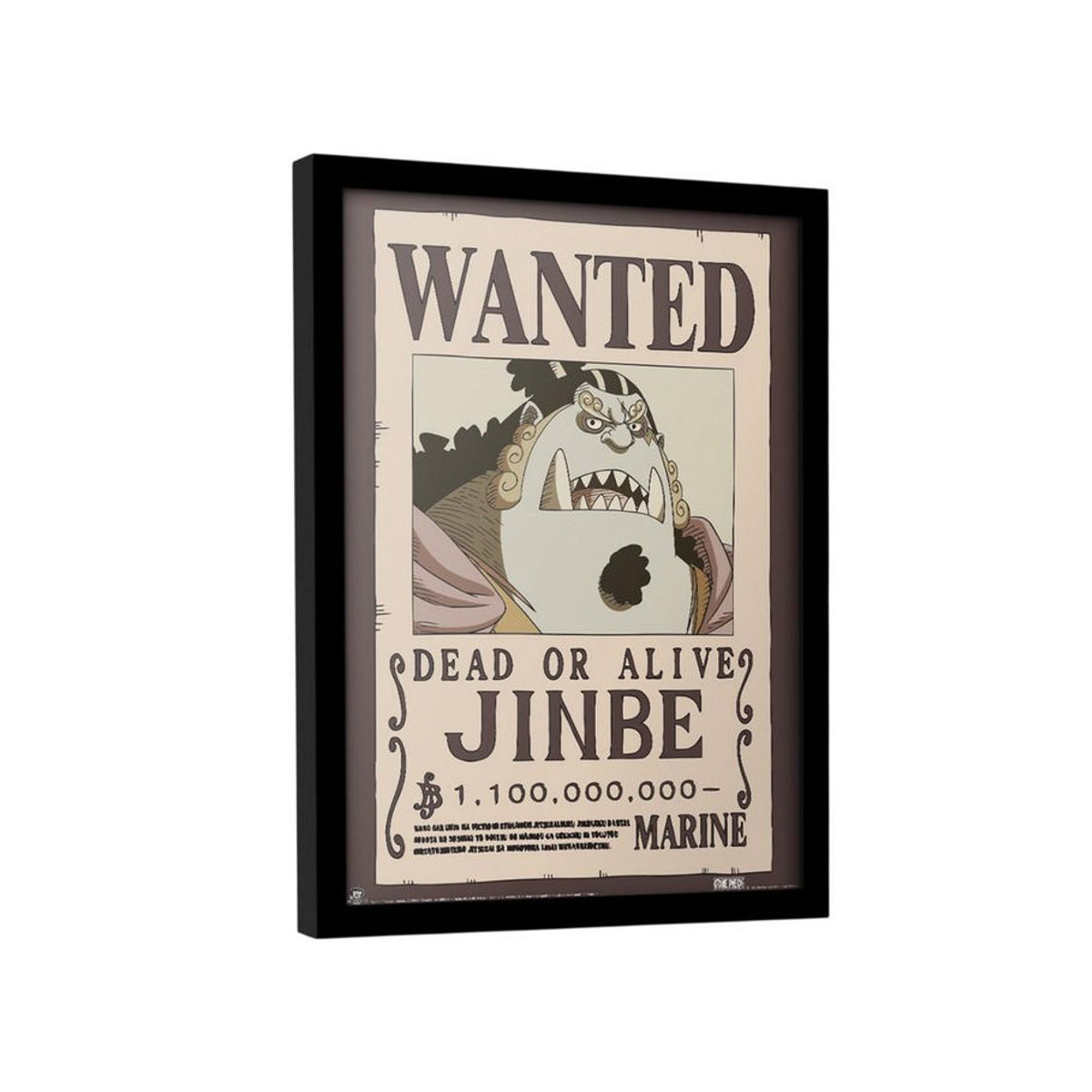 One Piece Jinbei Wanted gerahmtes Poster im Vintage-Stil, mehrfarbig, 40 x 40 cm - Bild 2