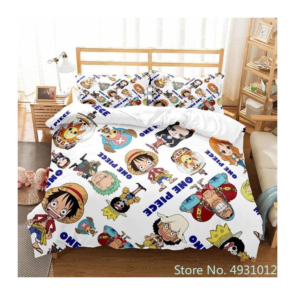 One Piece Luffy Kinder Bettwäscheset 3-teilig Multicolor B/H: 135 x 200 cm - Bild 1
