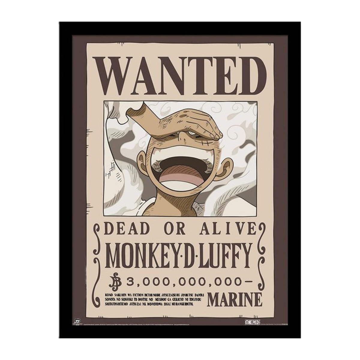One Piece Monkey D. Luffy Gerahmtes Vintage Poster in Mehrfarbig mit Holzrahmen - Bild 1