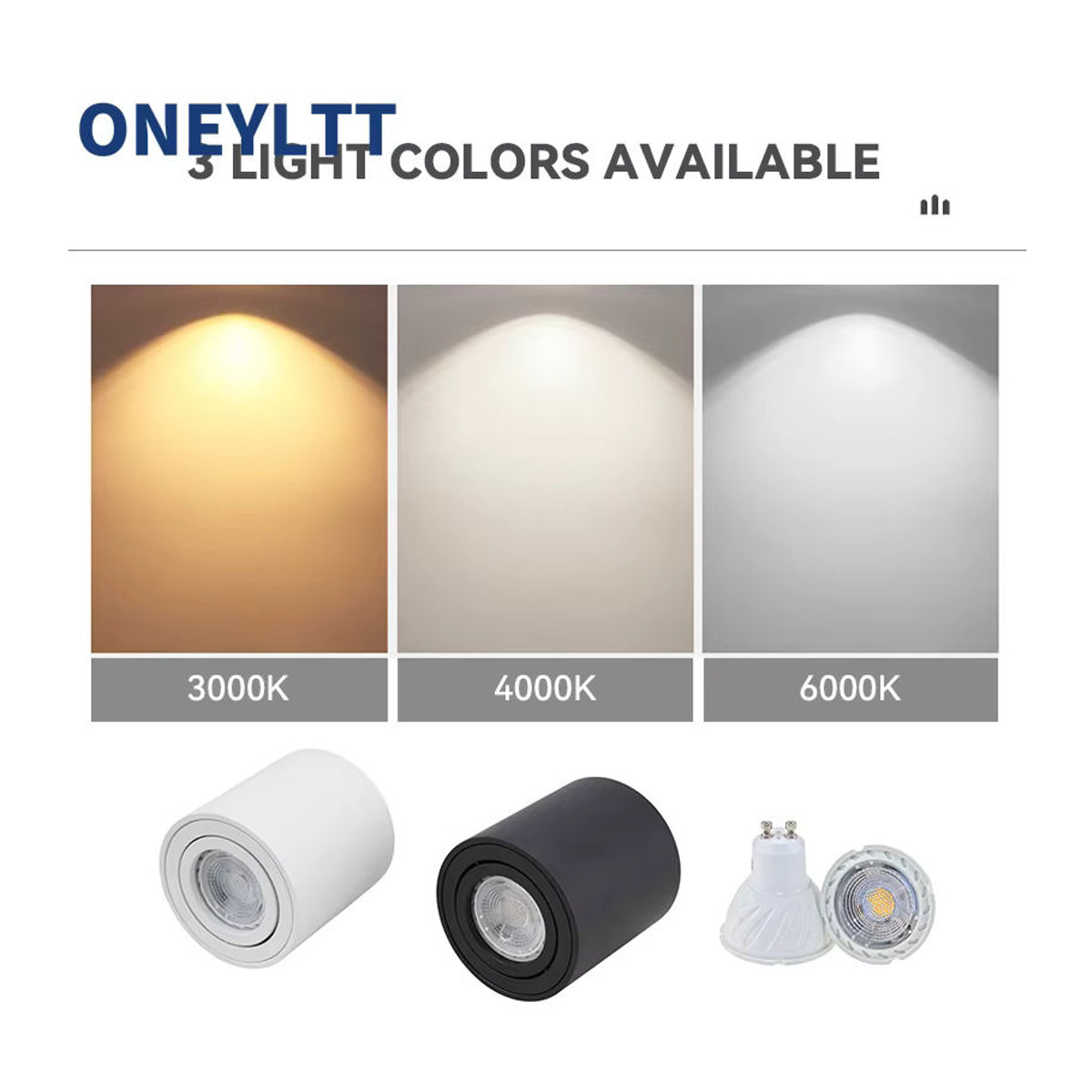 ONEYLTT Aufputz-Deckenlampe aus Aluminium in Weiß mit 6 W GU10 LED-Spot-Strahler - Bild 5