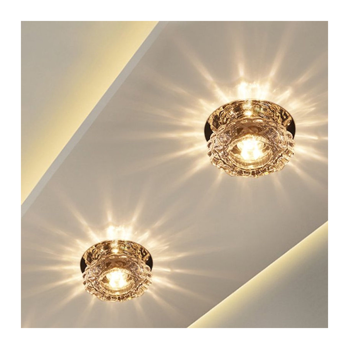 ONEYLTT LED Deckenlampe aus Glas in Chrom im klassischen Design - Bild 1