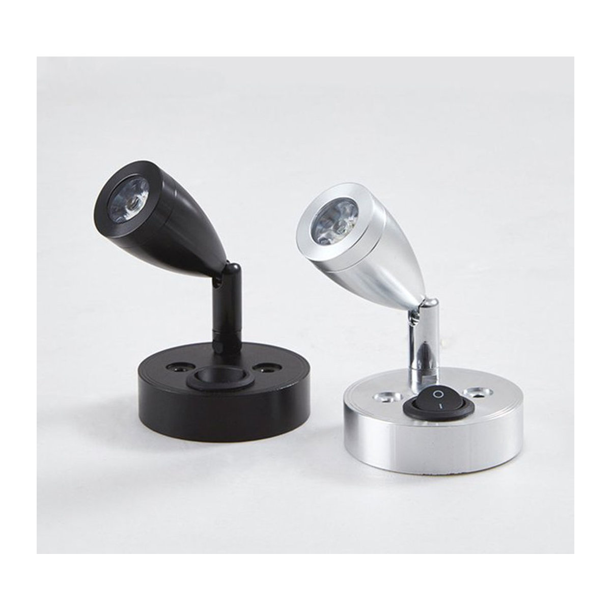 ONEYLTT LED Spot Reading Light aus Aluminium in Schwarz, 3W verstellbarer Strahler mit Schalter für Wohnmobil, Boot und Caravan, DC12V - Bild 1