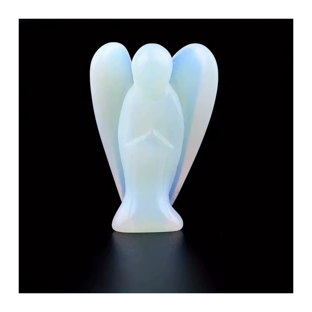 Opalit-Engelskristall von sisterstone, polierte Engelsfigur in Weiß, Höhe: 3,8 cm - Bild 6