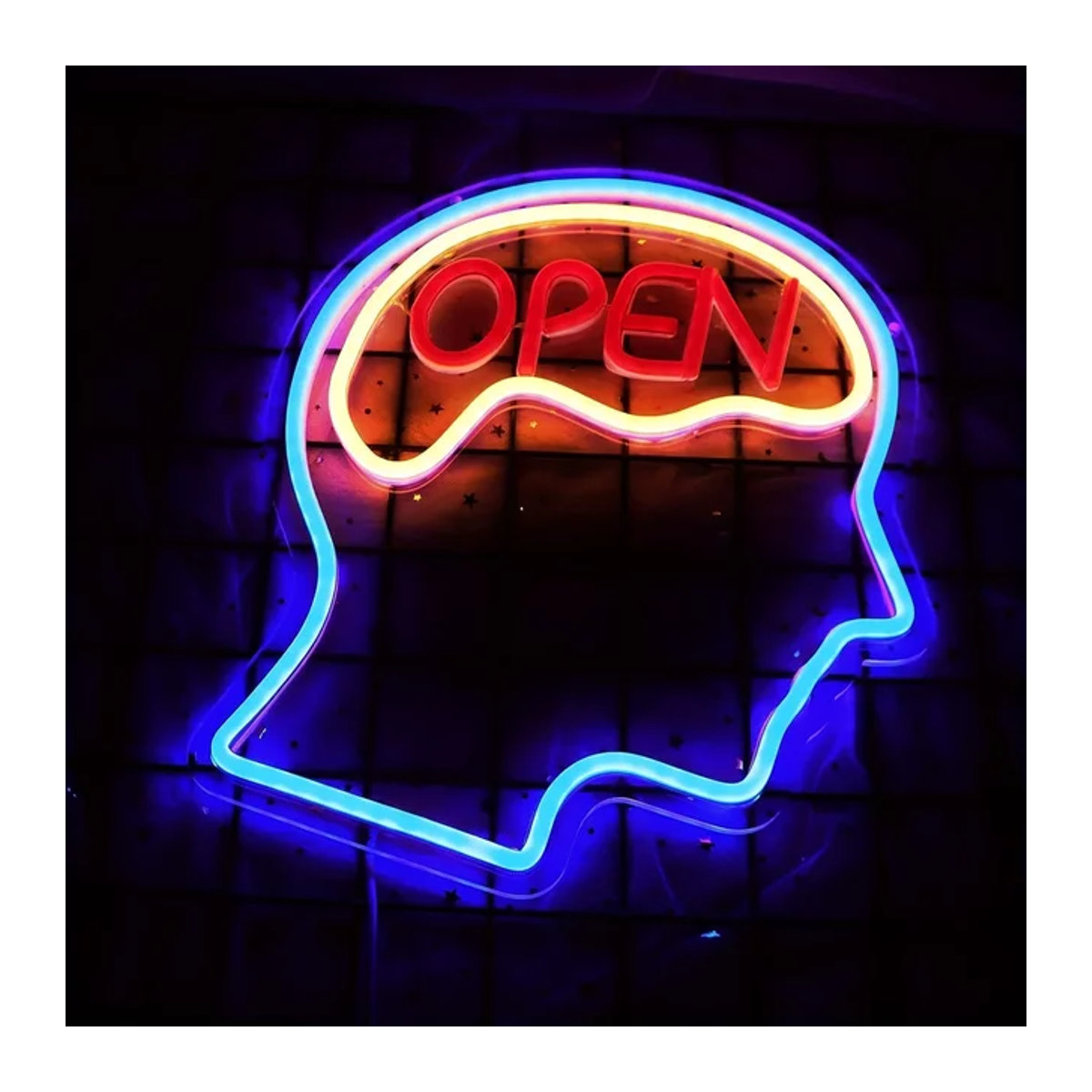Open Mind Brain Neonlicht Dekoration in Colorful für Schlafzimmer, Bar und Büro - Bild 1
