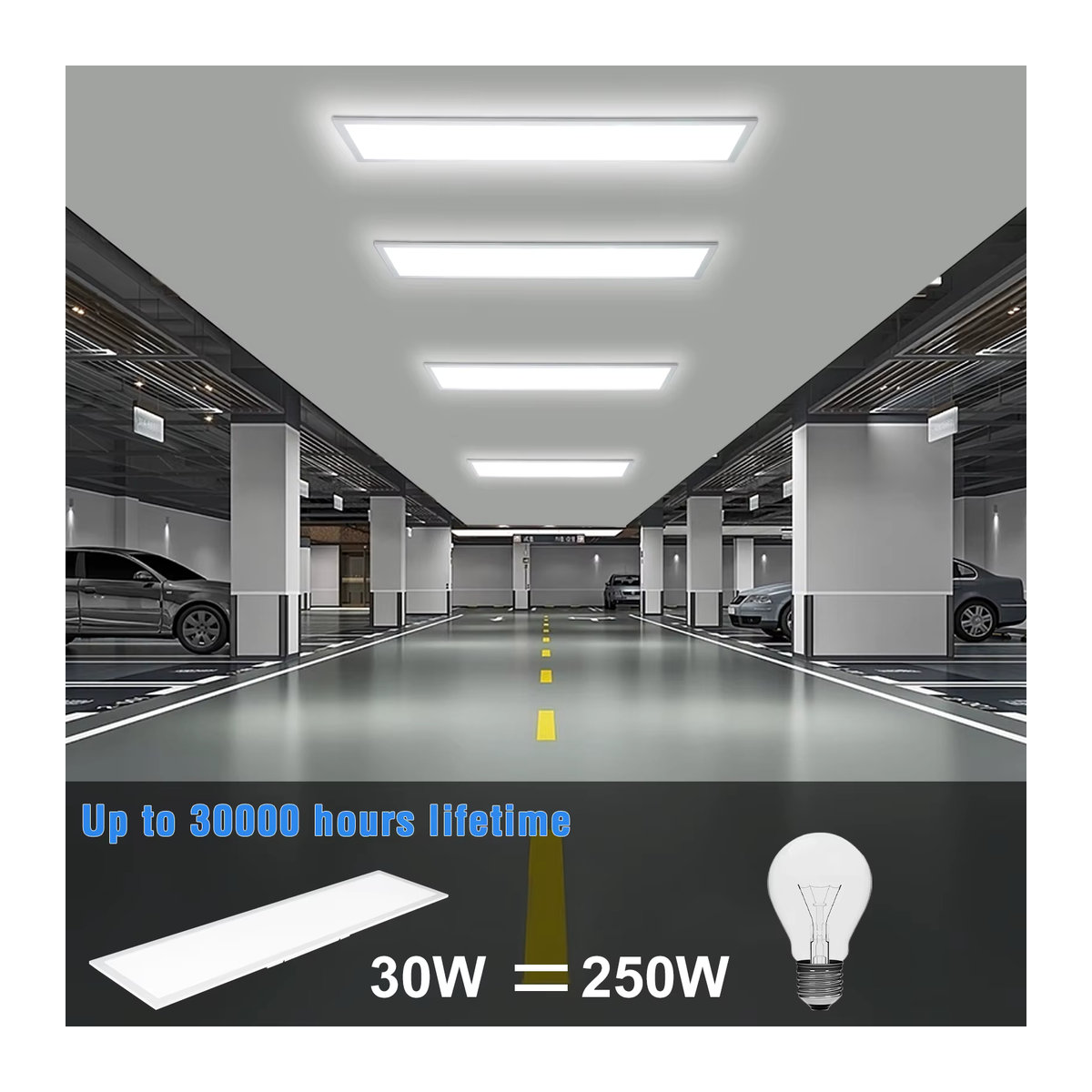 Oraymin LED-Deckenleuchte Weiß, dimmbar mit Fernbedienung und Speicherfunktion, 30 W, B: 100 cm, H: 25 cm, 2700–6500 K, minimalistisches Design für Küche und Büro - Bild 3
