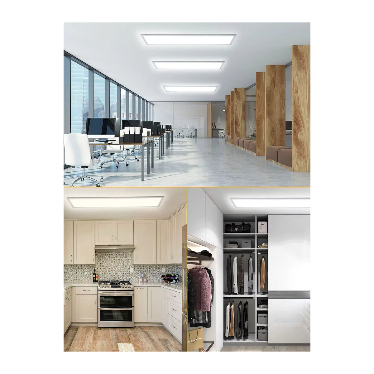 Oraymin LED-Deckenleuchte Weiß, dimmbar mit Fernbedienung und Speicherfunktion, 30 W, B: 100 cm, H: 25 cm, 2700–6500 K, minimalistisches Design für Küche und Büro - Bild 7