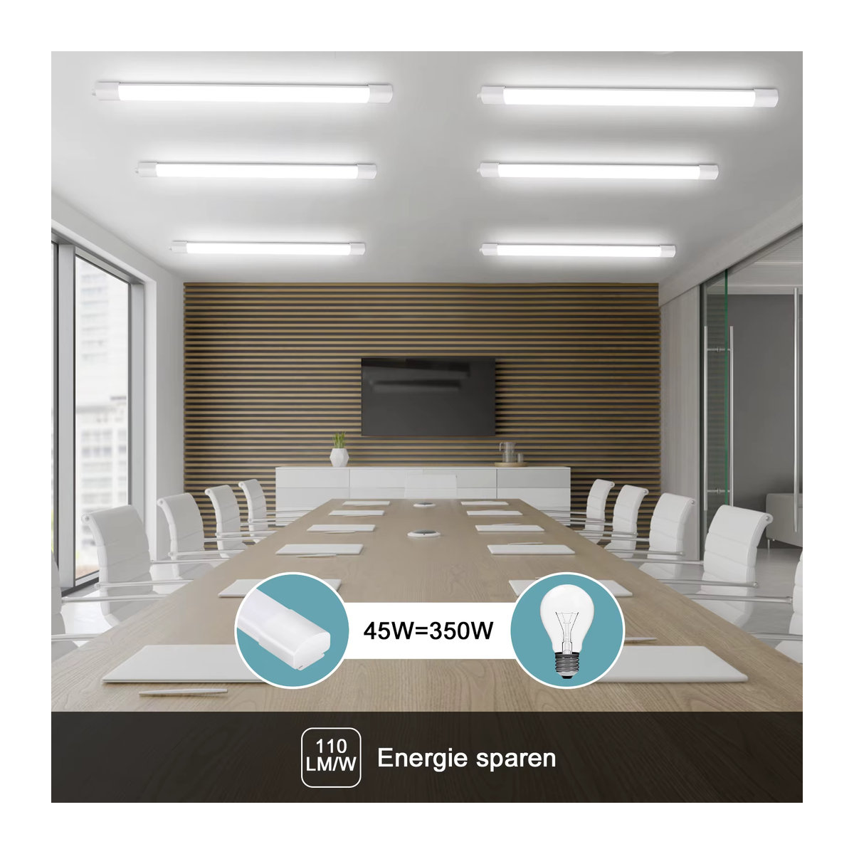 Oraymin LED Wet Room Leuchte 45 W, 150 cm, IP66 wasserdichte LED-Leuchtstoffröhre, Neutralweiß 4000 K - Bild 5