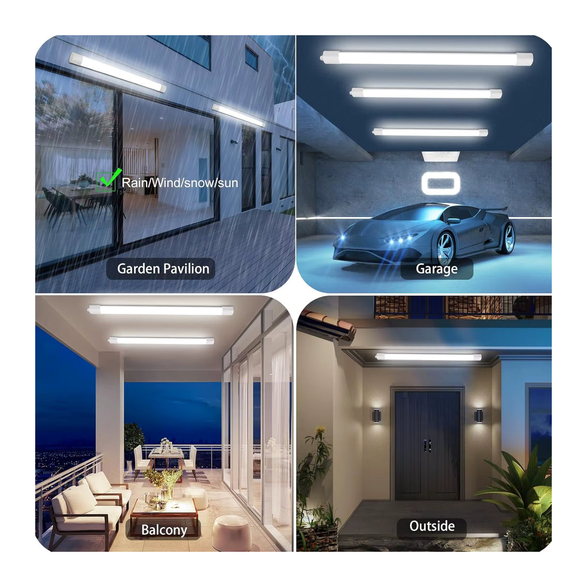 Oraymin LED Wet Room Leuchte 45 W, 150 cm, IP66 wasserdichte LED-Leuchtstoffröhre, Neutralweiß 4000 K - Bild 6