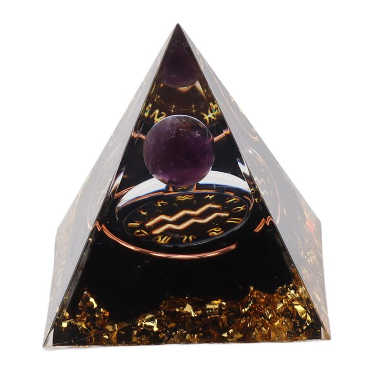 Orgonit Pyramide mit Amethyst von OutsideWorld in Purple und Multicolor, Höhe: 5 cm - Bild 1
