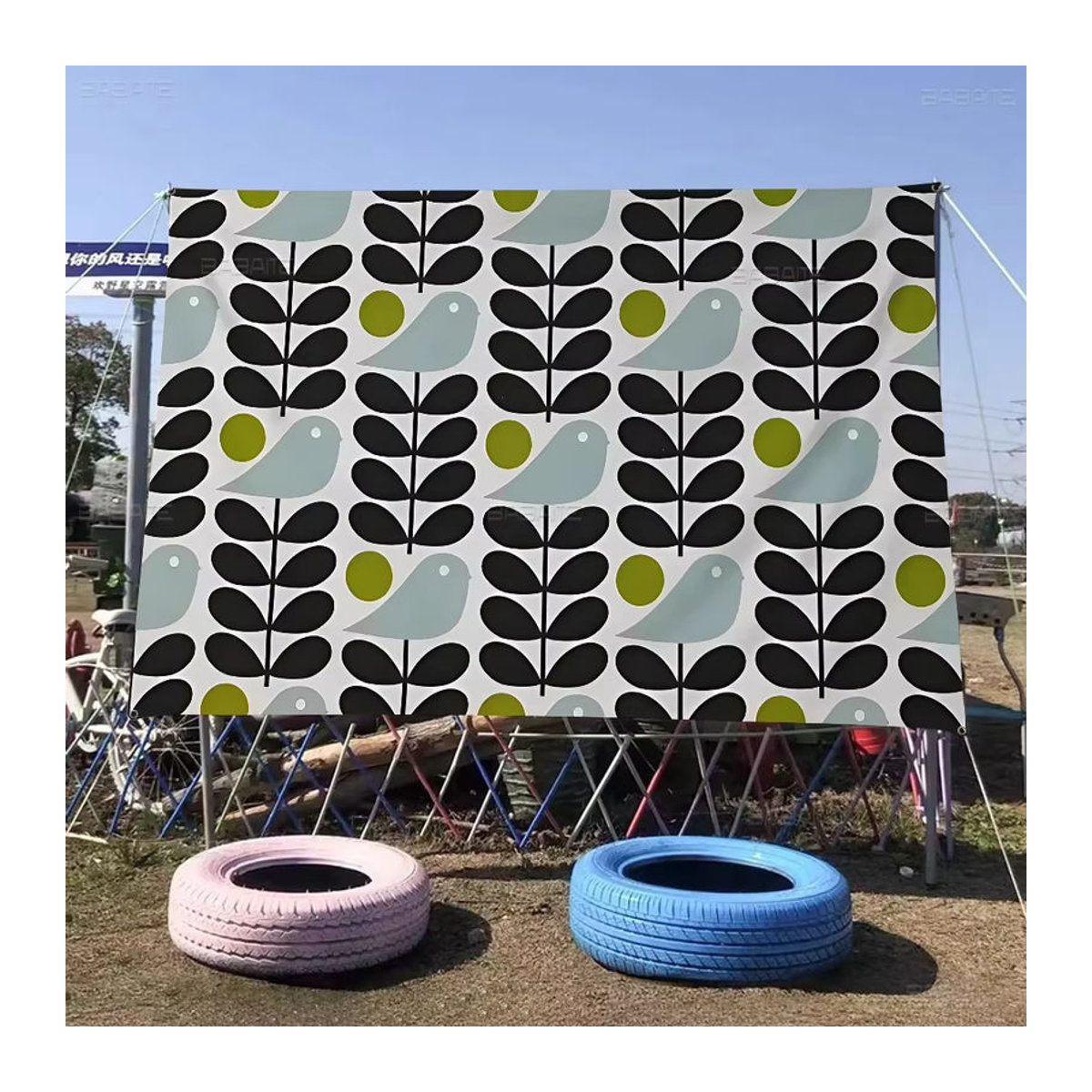 Orla Kiely Dekobanner mit floralem Muster aus Textil, mehrfarbig, B/H: 50 x 70 cm - Bild 3