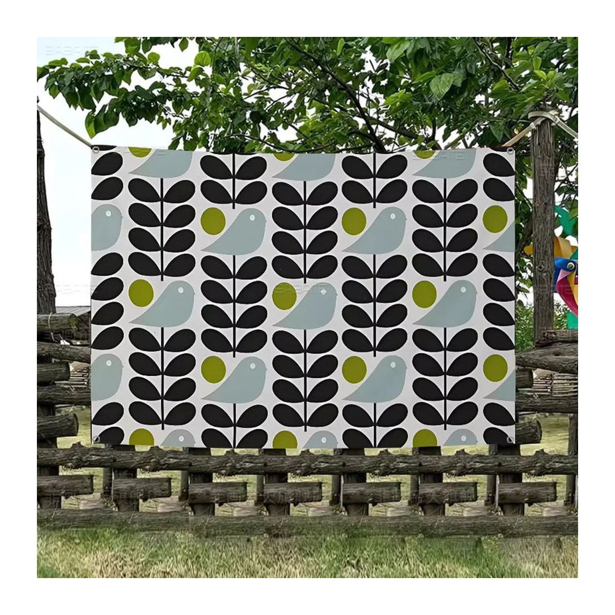 Orla Kiely Dekobanner mit floralem Muster aus Textil, mehrfarbig, B/H: 50 x 70 cm - Bild 6