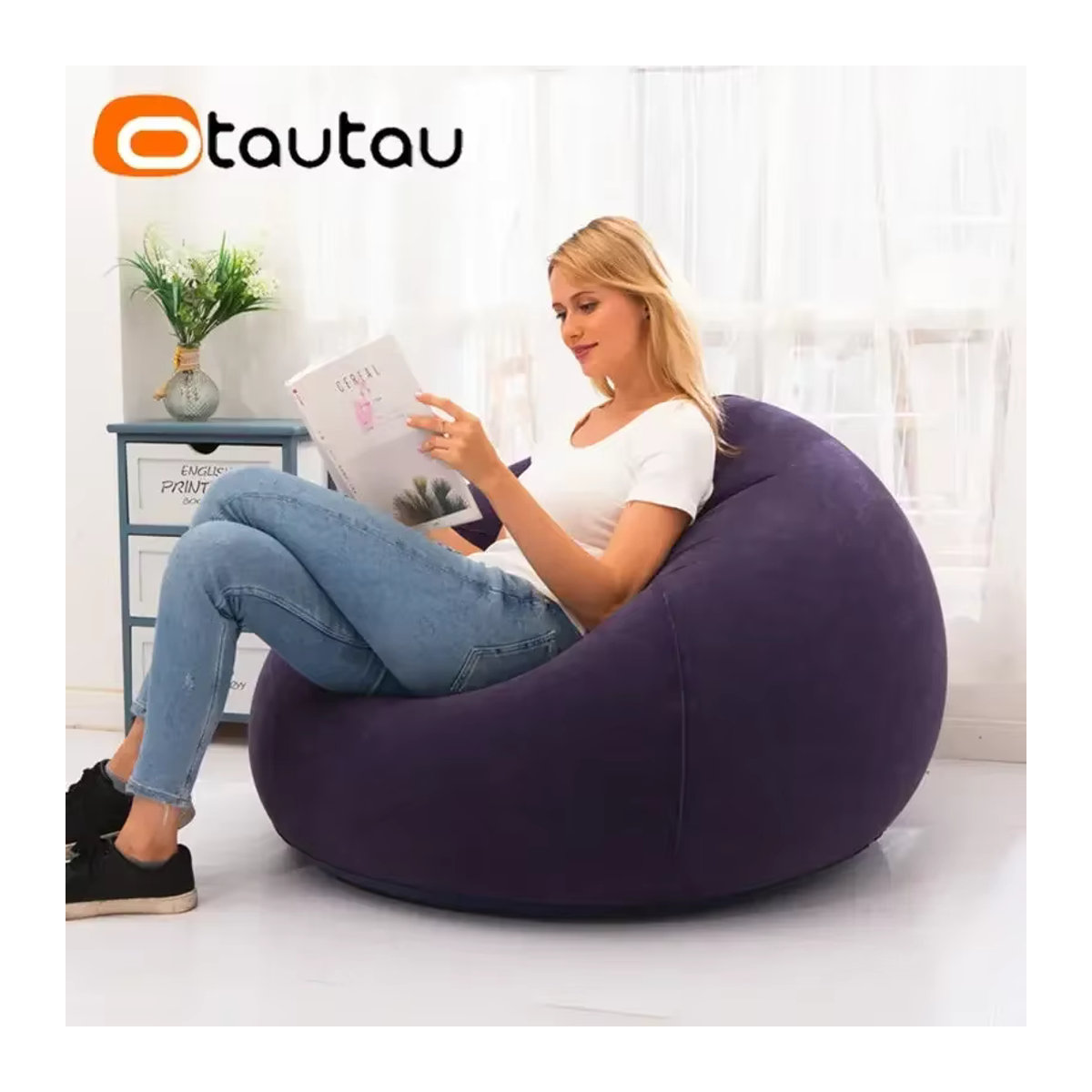 OTAUTAU Aufblasbares Outdoor Sofa Campingcouch Ultraleichtes Tragbares Gartenmöbel SF028 - Bild 2