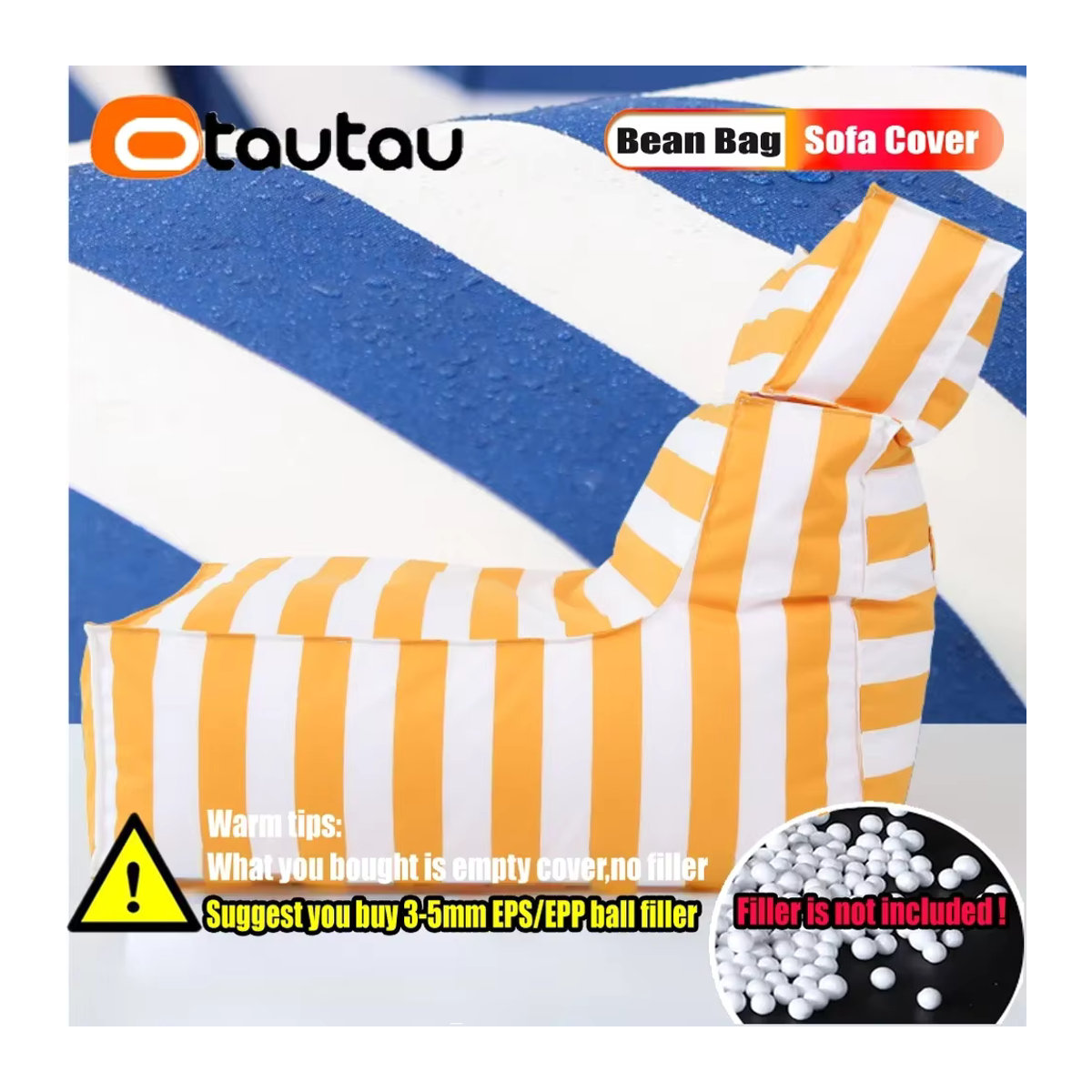 Otautau Outdoor Chaiselongue Hocker Abdeckung wasserdicht für Garten und Strand in Grün oder Gelb - Bild 2