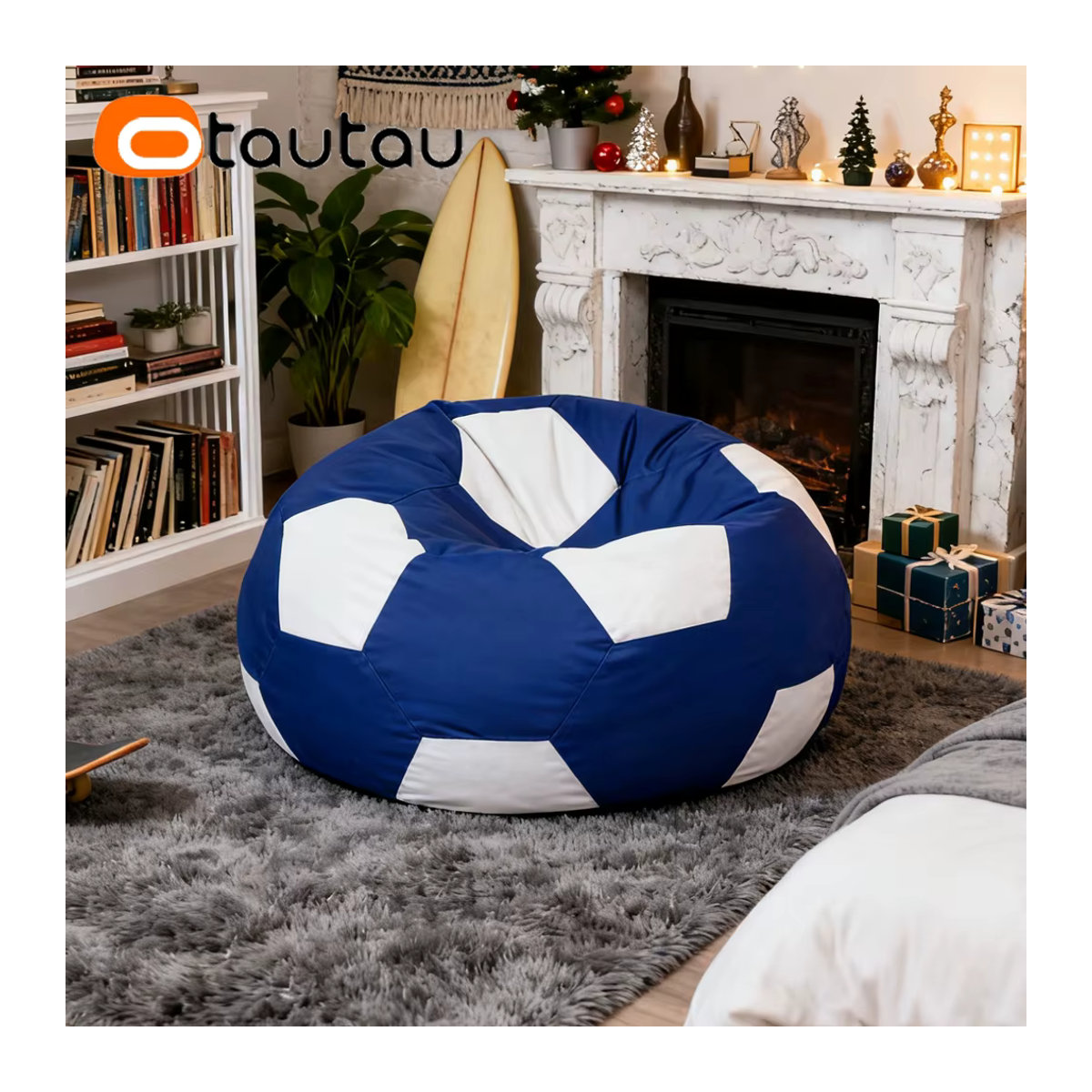 OTAUTAU Outdoor Fußball Sitzsack Abdeckung für Pool, Strand und Garten in Blau und Bunt (ohne Füllung) - Bild 6