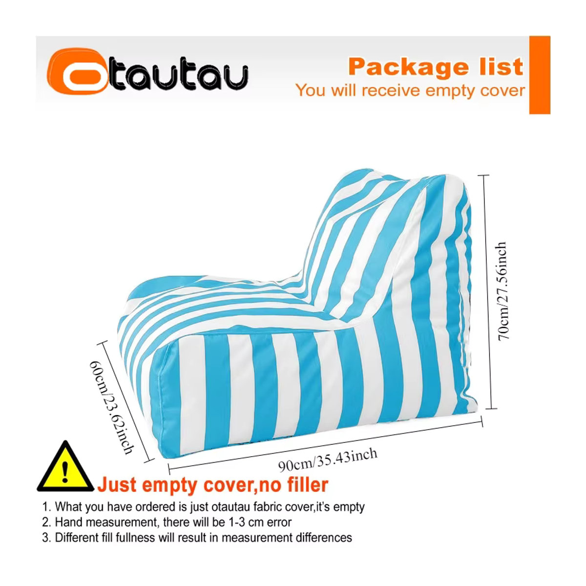 OTAUTAU Outdoor Sitzsack Abdeckung für Pool, Strand und Bar in Dunkelblau SF464 - Bild 3