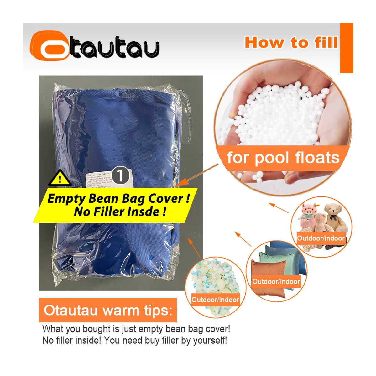 OTAUTAU Outdoor Sitzsack Abdeckung für Pool, Strand und Camping in Grün oder Blau - Bild 1
