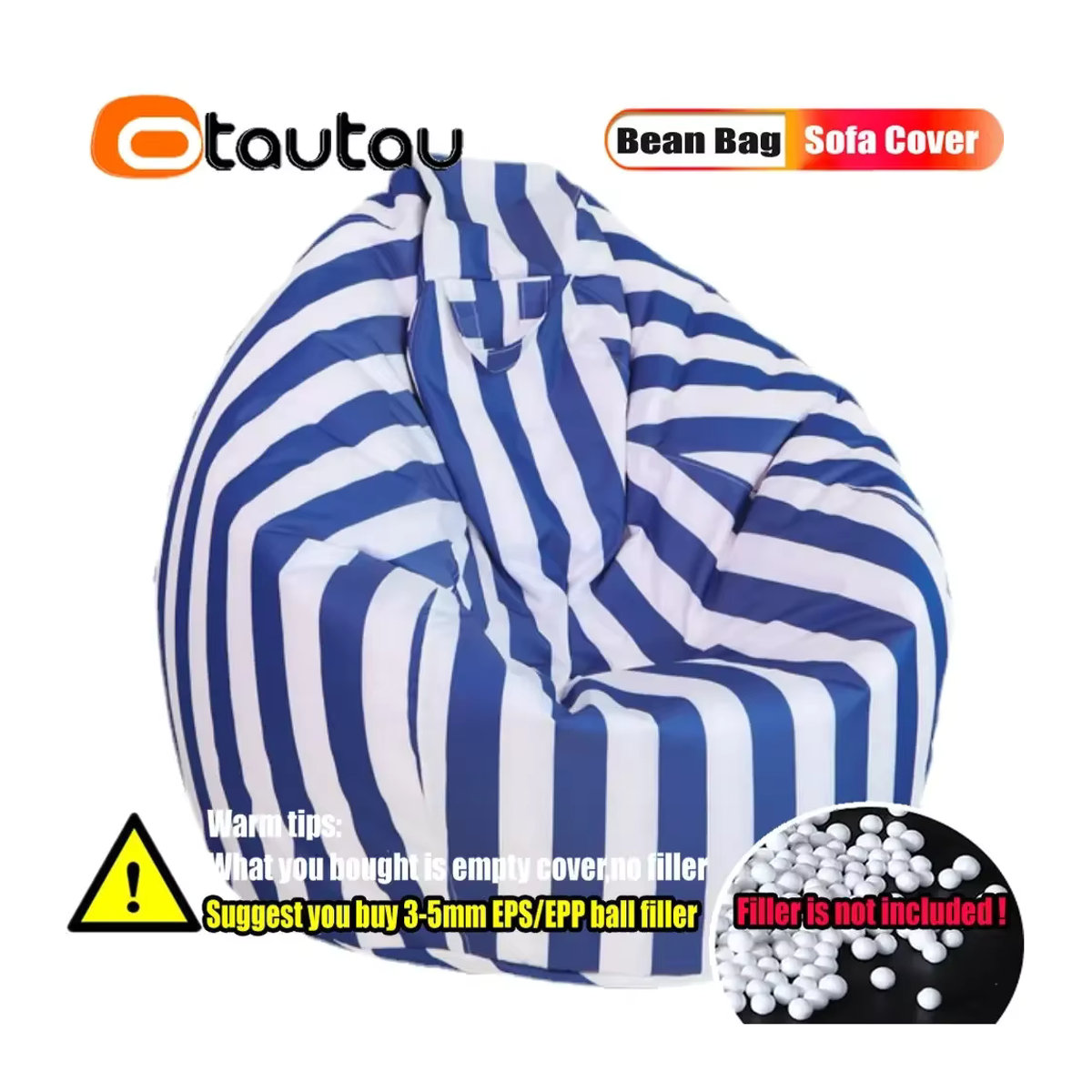 Otautau Outdoor Sitzsack Abdeckung wasserdicht für Garten und Strand in Rot oder Blau - Bild 2