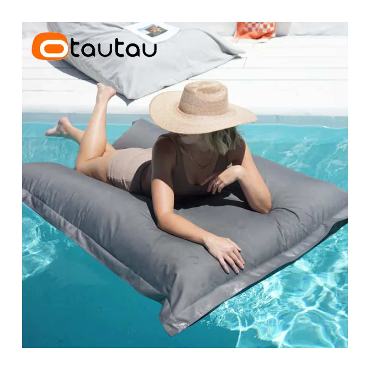 OTAUTAU Outdoor Swimming Pool Floating Bean Bag Cover Pillowsac DD203, Farbe: Lavender, B/T/H: 180 x 140 x 0 cm - Bild 4