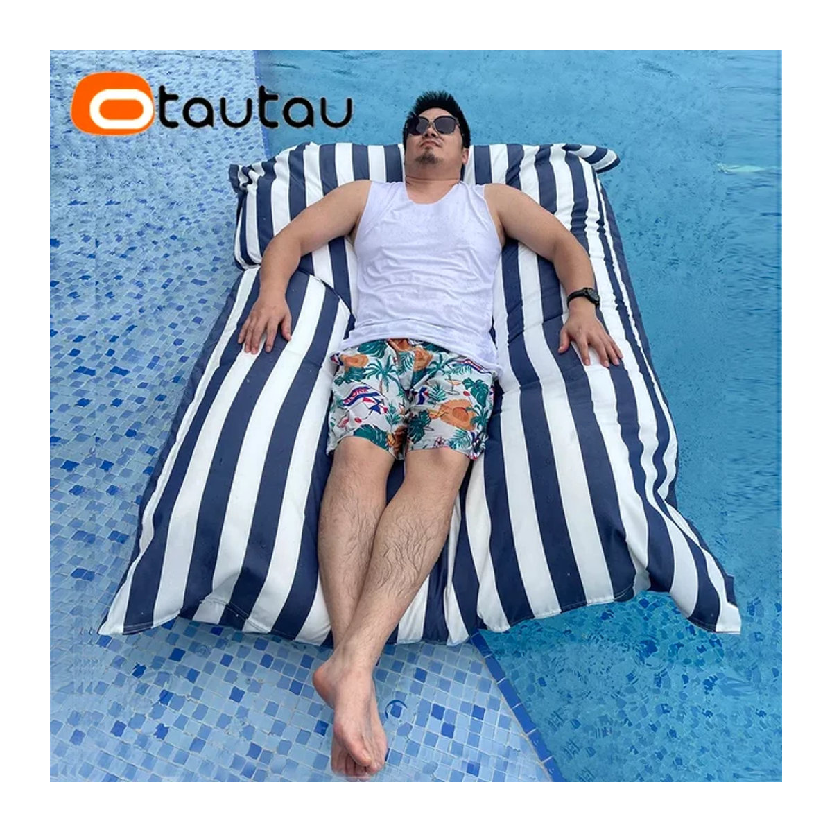 OTAUTAU Schwimmender Sitzsackbezug für Schwimmbäder DD096, Breite: 180 cm, Tiefe: 140 cm - Bild 1
