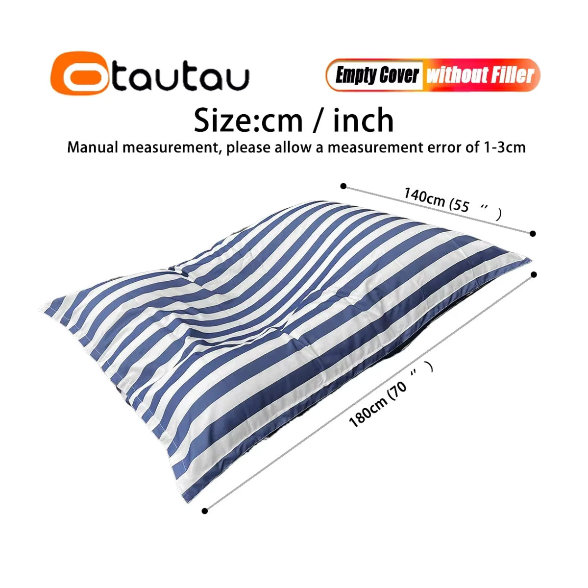OTAUTAU Schwimmender Sitzsackbezug für Schwimmbäder DD096, Breite: 180 cm, Tiefe: 140 cm - Bild 4