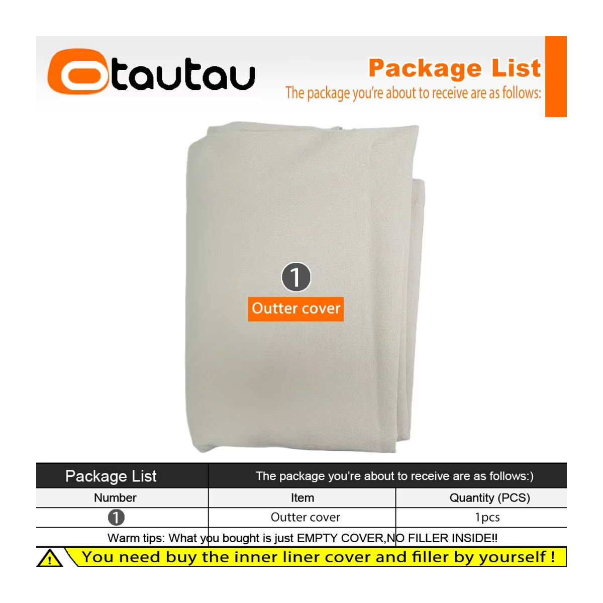 Otautau Sitzsack Abdeckung aus weicher Baumwolle und Leinen in Beige, B: 180 cm, T: 140 cm - Bild 2