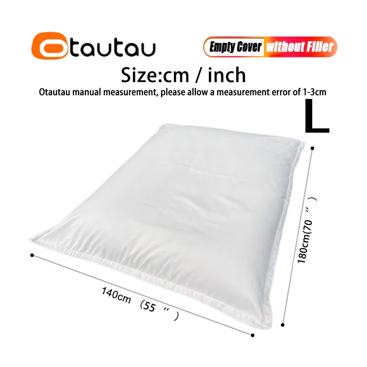 Otautau Sitzsack Abdeckung aus weicher Baumwolle und Leinen in Beige, B: 180 cm, T: 140 cm - Bild 5