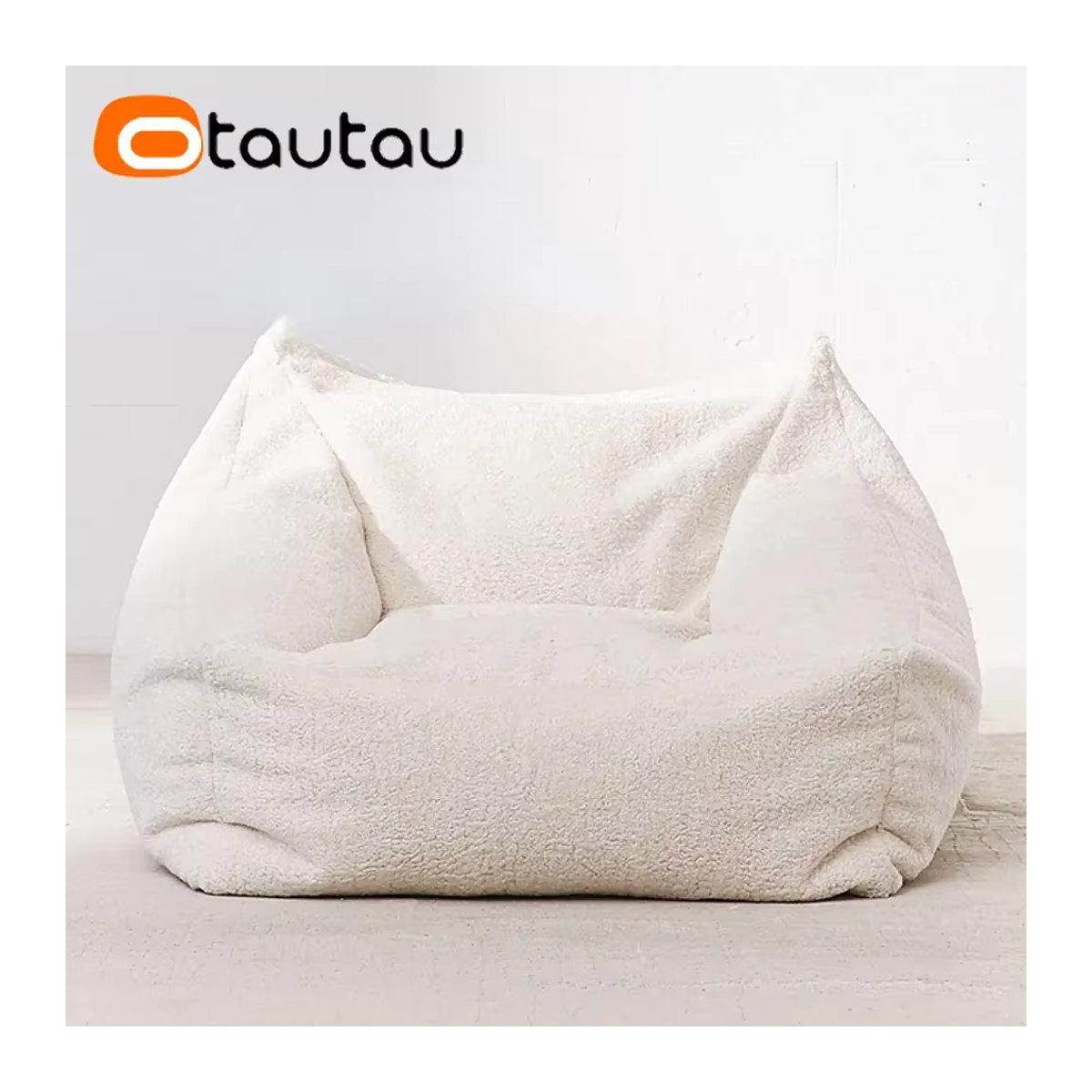 Otautau Sitzsack für Erwachsene aus Faux Kaschmir Fleece, gefüllt, Farbe: Weiß - Bild 2