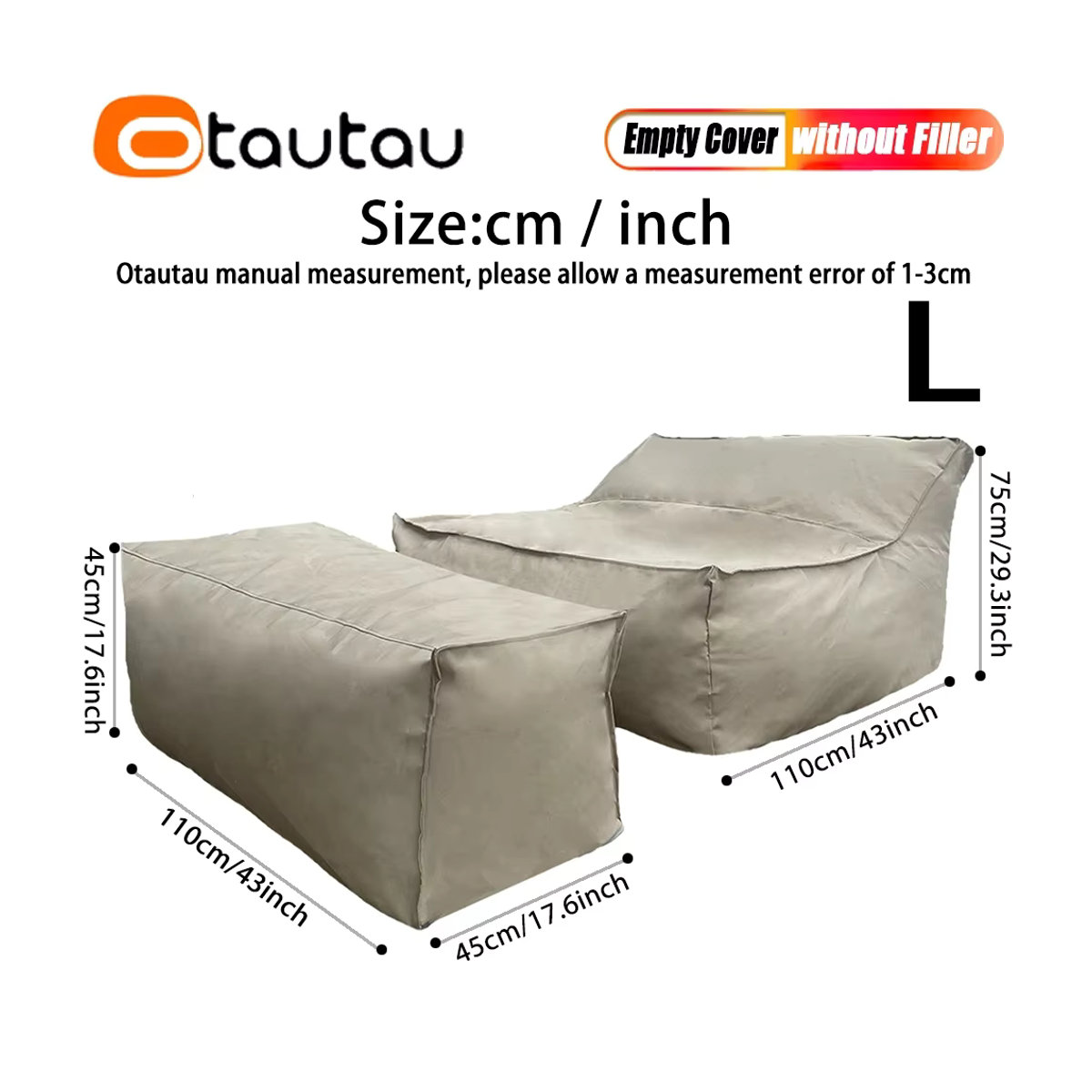 Otautau Sitzsack Lounge Cover mit Innenliner ohne Füllung SF228 - Bild 5