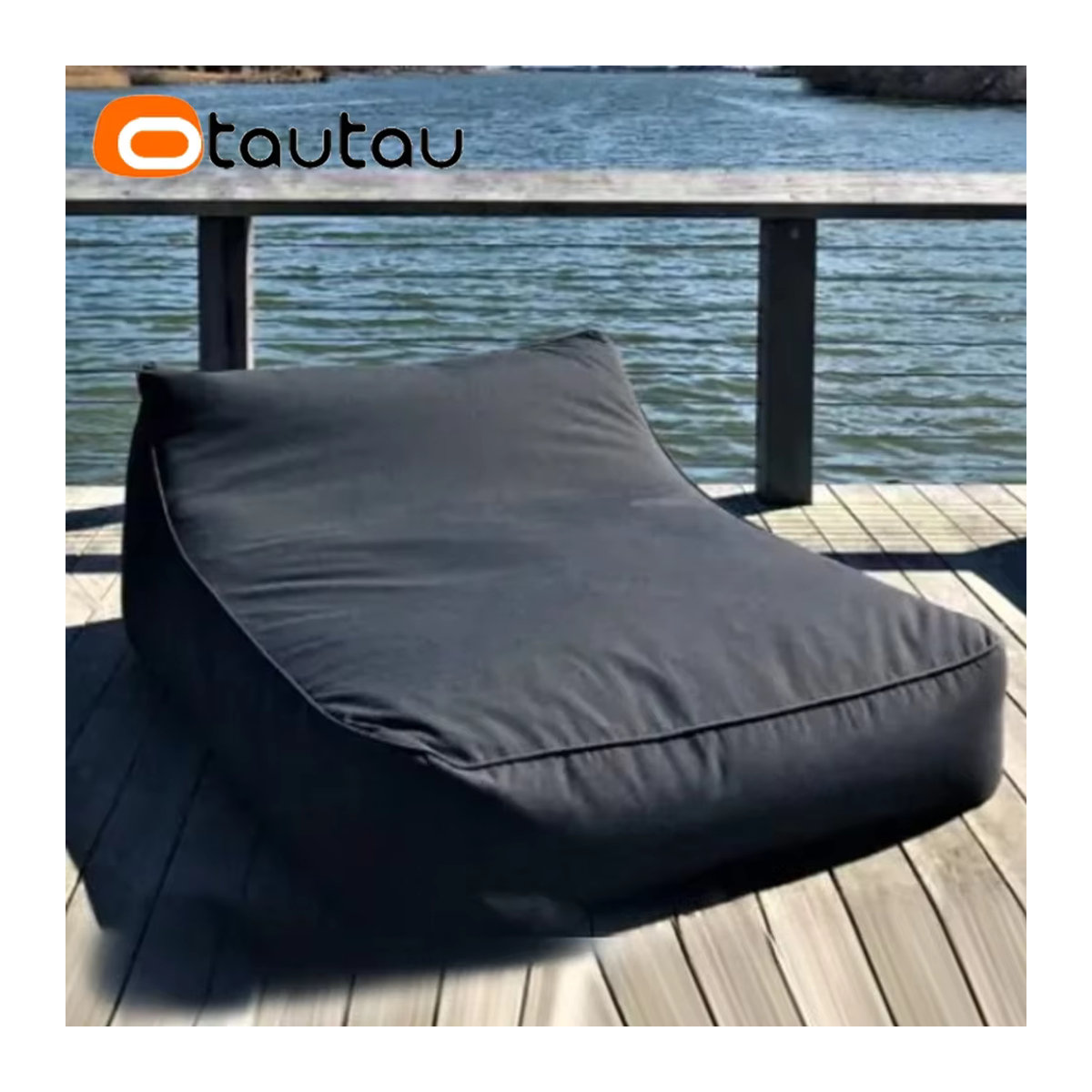 OTAUTAU Sitzsackbezug aus Baumwollleinen wasserdicht für Outdoor und Indoor, Farbe: Dunkelgrau, Modell SF481 - Bild 5