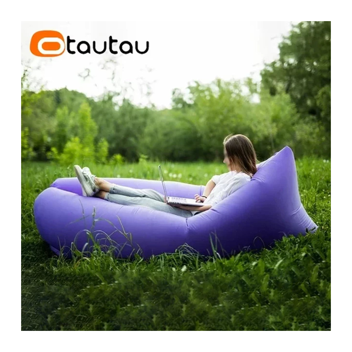OTAUTAU Ultraleichtes aufblasbares Sofa SF284 als tragbares Schlafsackbett im Kissen-Stil - Bild 1