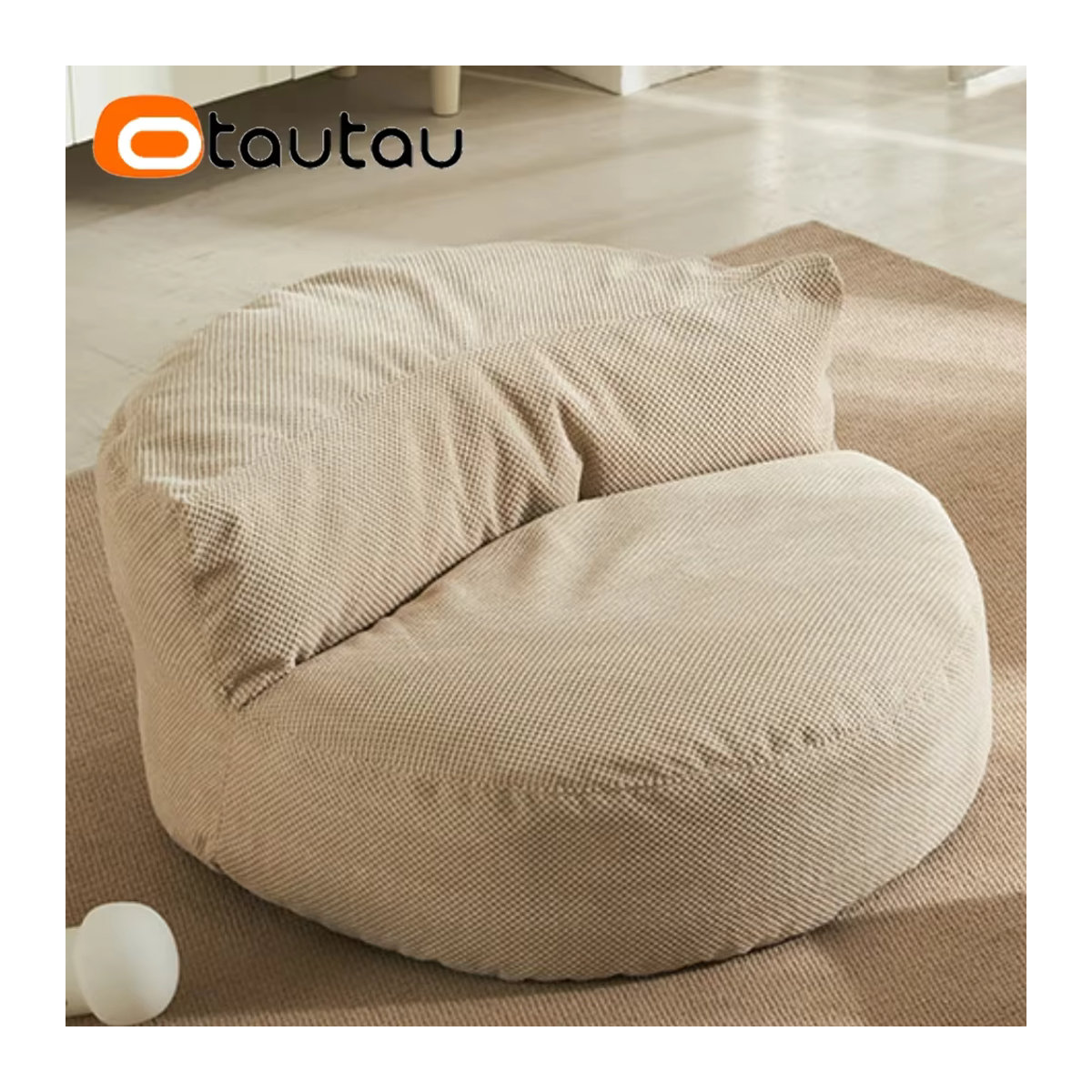Otautau Waffel Sitzsack Abdeckung mit Fußstütze in Grau oder Beige ohne Füllung - Bild 4