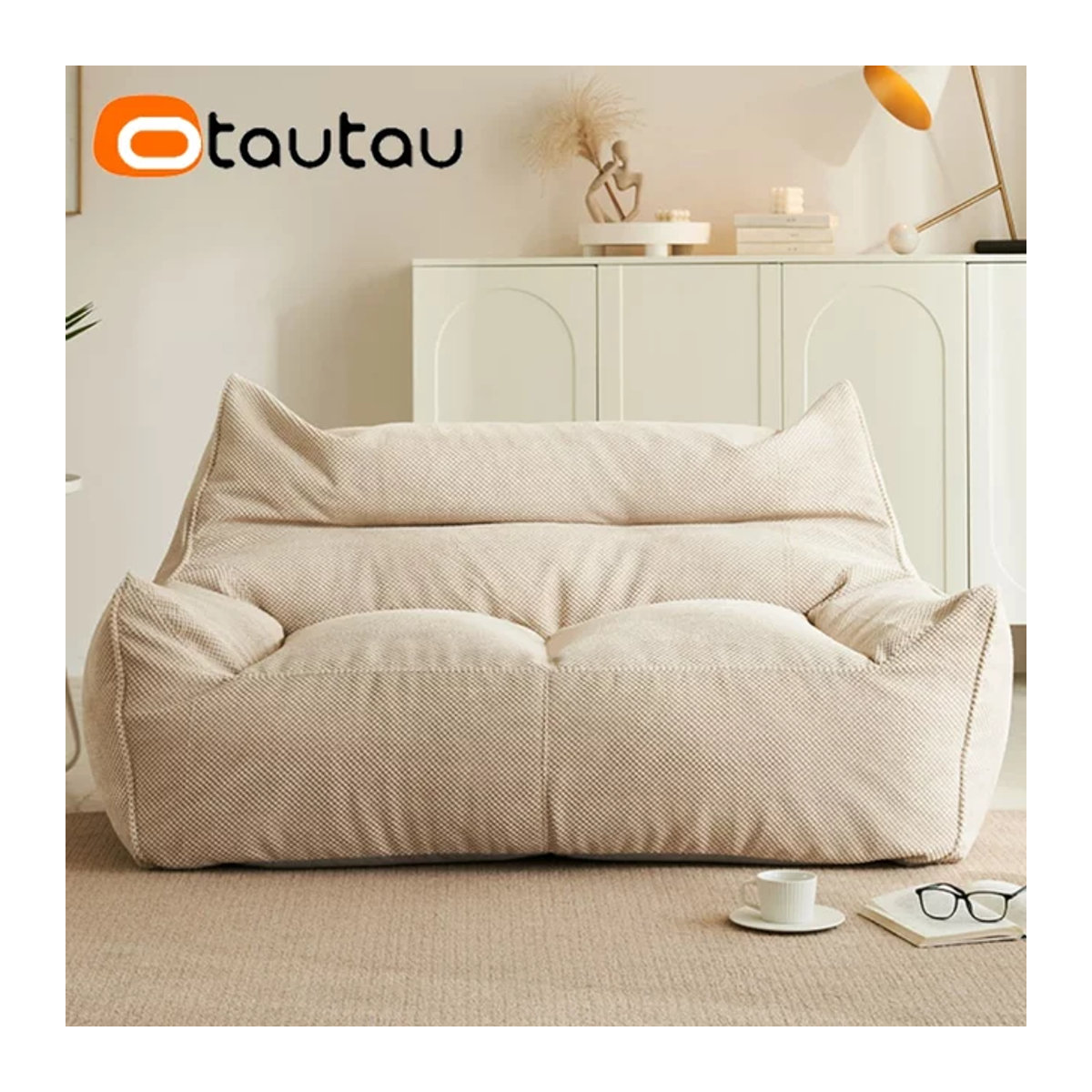 Otautau Waffel Sitzsack Bezug in Beige ohne Füllung - Bild 1