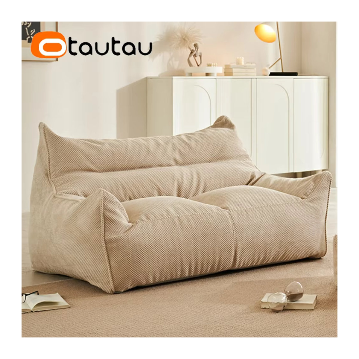 Otautau Waffel Sitzsack Bezug in Beige ohne Füllung - Bild 2