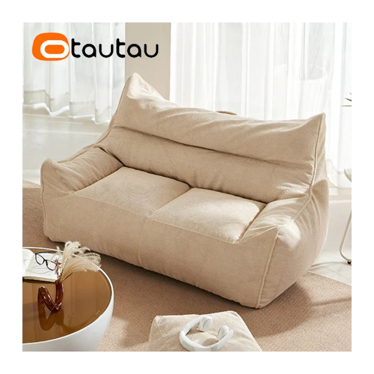 Otautau Waffel Sitzsack Bezug in Beige ohne Füllung - Bild 3